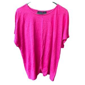 Rachel Roy size XL 100% slubbed Linen knotted front top.